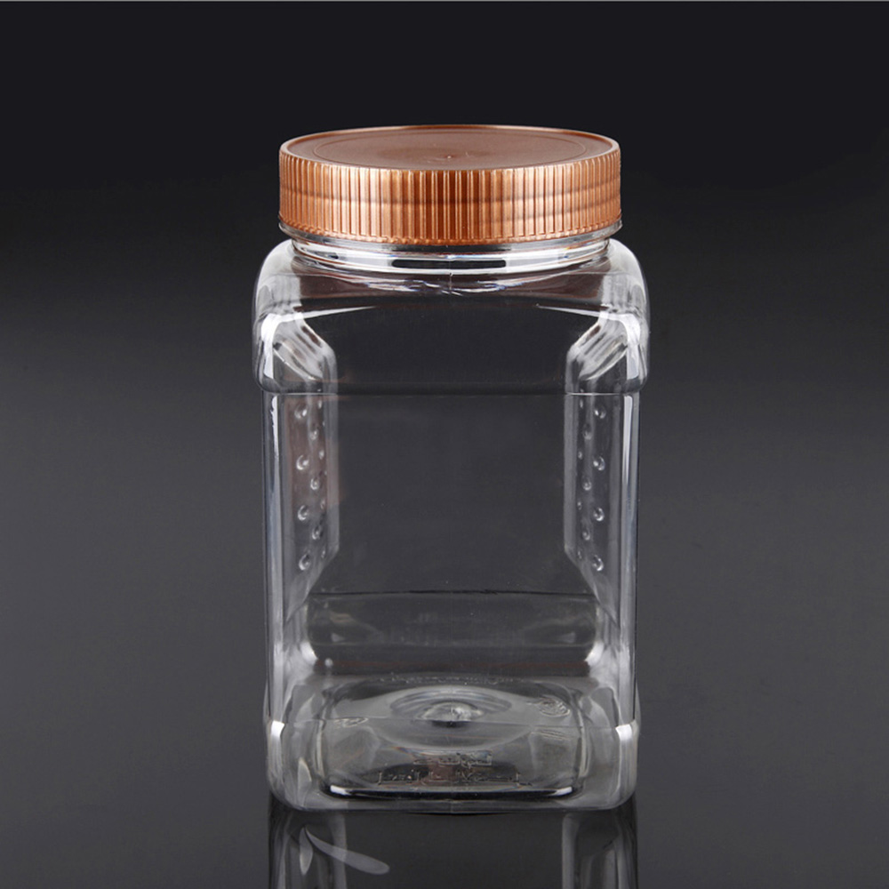 1.5升PET塑料山核桃包装瓶，50oz透明食品级塑料PET方形瓶