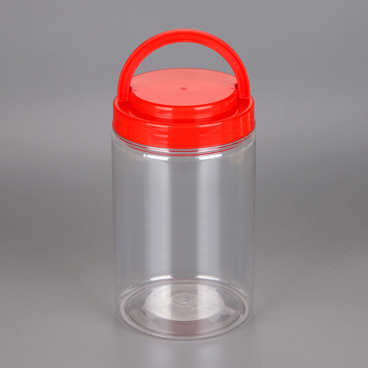 熱銷大型1L 32oz塑料食品包裝罐，帶PET螺絲蓋