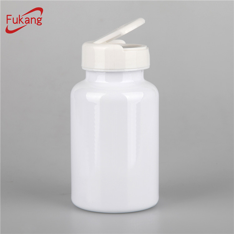 圓形塑料瓶/廣口瓶PET輸液瓶225ml白色蓋藥瓶