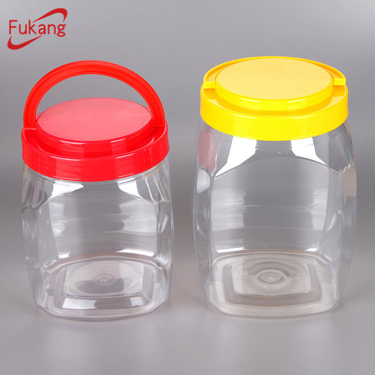 2.5升带盖PET大型塑料食品储存容器，透明糖果包装容器特价