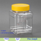 塑料食品容器16盎司。透明PET塑料方形捏口瓶500毫升香料调味容器