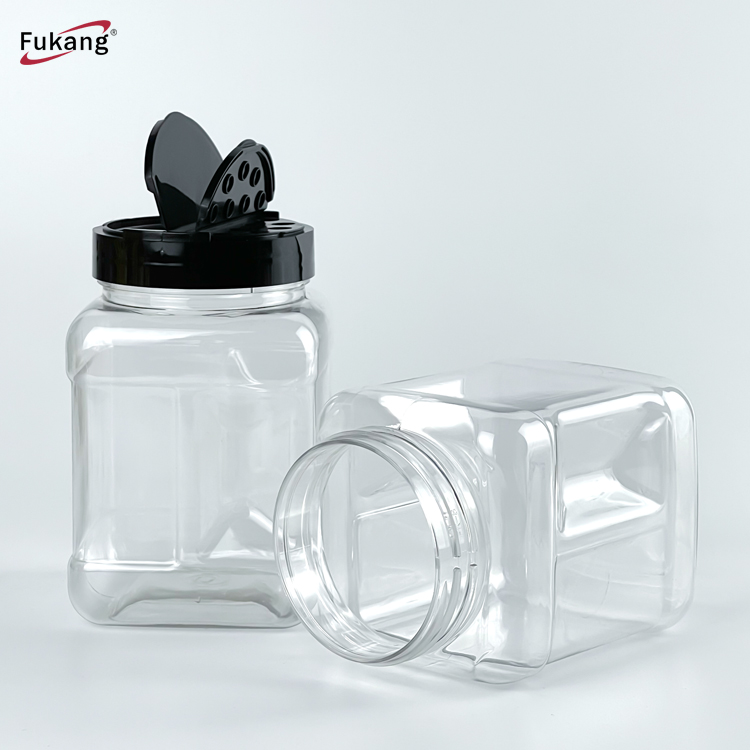 厂家批发500ml方形调味瓶 200克香料包装手抓瓶 透明pet食品瓶子