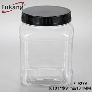 东莞厂家直供500克坚果罐 透明pet广口塑料瓶 方形食品瓶