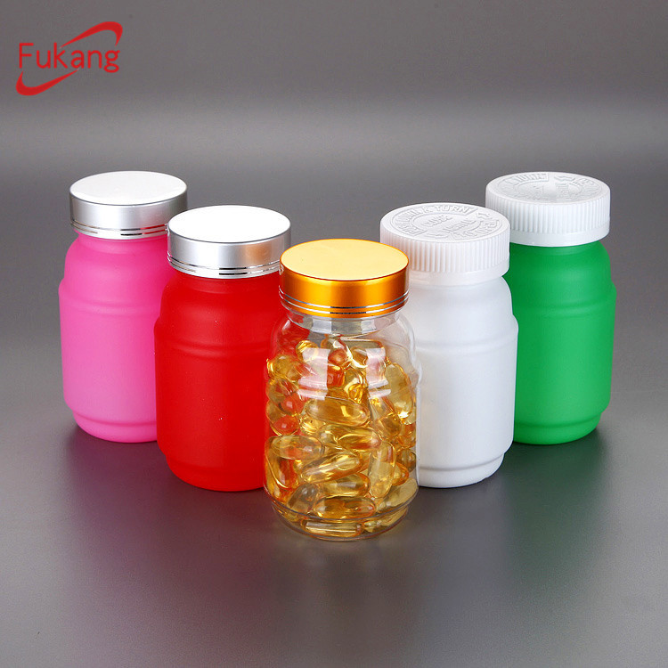 200cc PET塑料磨砂药胶囊瓶，7oz定制彩色塑料维生素红色/绿色/粉红色容器