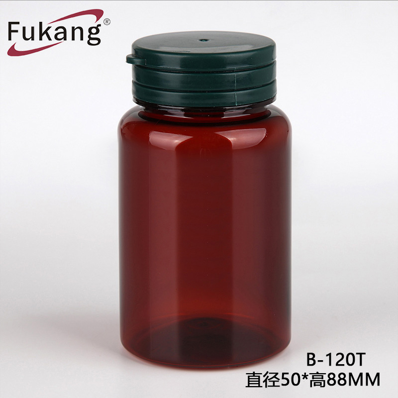 带有防篡改盖的PET塑料药片瓶