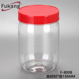 厂家直供800ml装干果塑料瓶 五谷杂粮包装罐 儿童零售包装塑料罐 pet塑料瓶