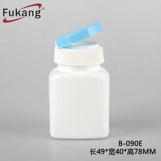 3 OZ塑料帶蓋方形藥瓶，90cc HDPE塑料膠囊藥瓶批發中國制造供應商