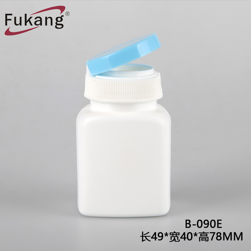 3 OZ塑料帶蓋方形藥瓶，90cc HDPE塑料膠囊藥瓶批發中國制造供應商