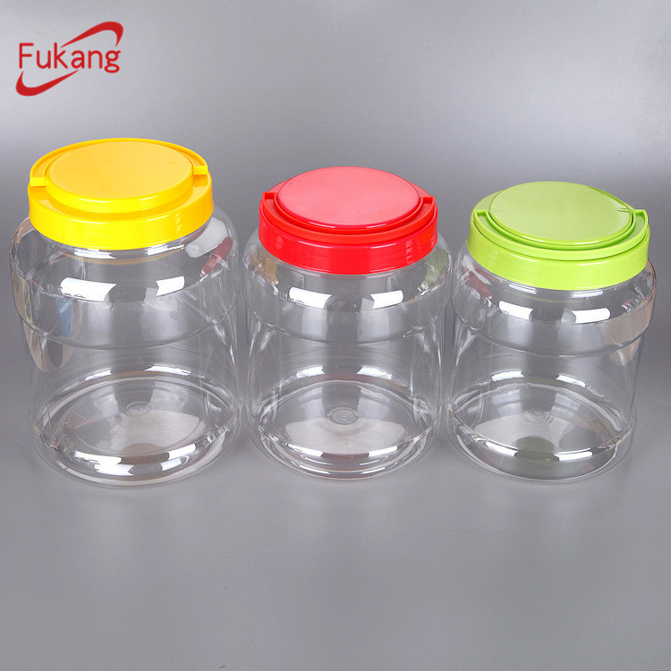 3500ml透明大号塑料糖果罐，带手柄盖，适用于儿童塑料玩具包装