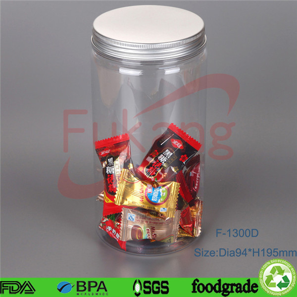 1300ml透明塑料罐ODM / OEM环保食品罐PET储存罐