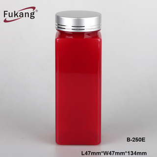 250ml方形帶蓋PET塑料膠囊瓶，250cc透明藥丸盒批發在中國供應商