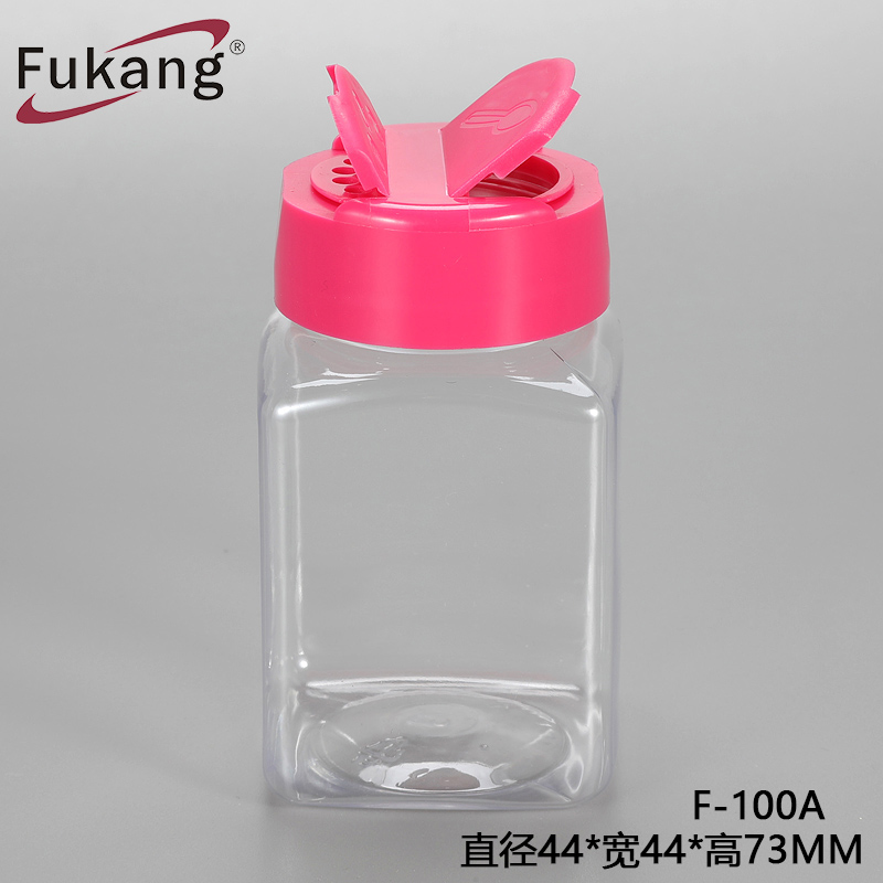廠家批發 100ML方形調味品瓶 蝴蝶蓋方形包裝瓶 50克方形調料瓶