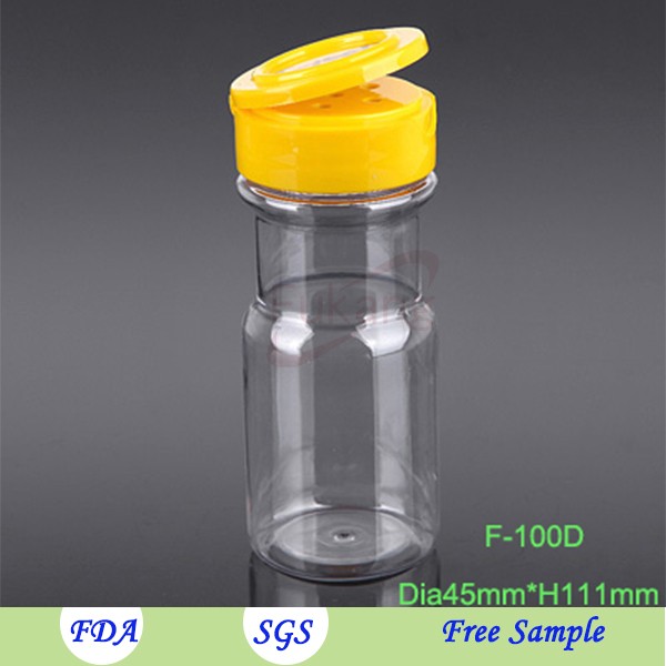 中国供应200ml宠物塑料透明香料白胡椒粉瓶带牙签盖