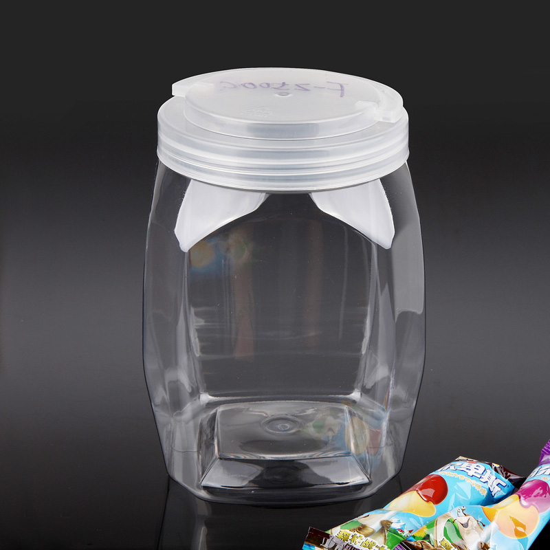 塑料包裝產品制造商2.5升食品級塑料食品罐，帶手柄螺旋蓋