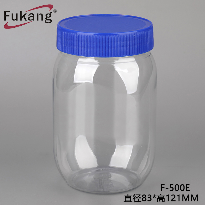 廠家直供500ml圓形蜂蜜罐 廣口寵物食品瓶 透明堅果包裝罐 pet食品級