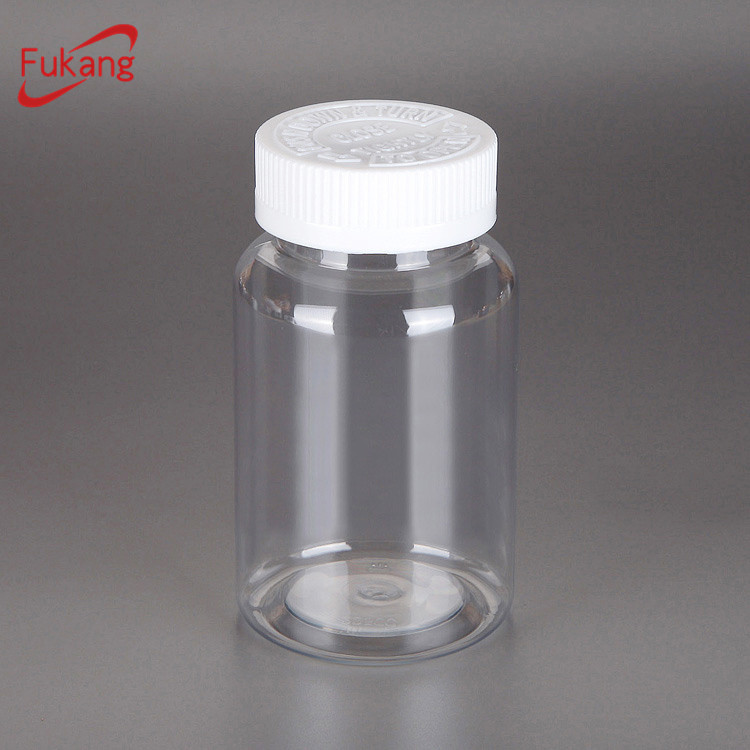 圆形塑料瓶/广口瓶PET输液瓶225ml白色盖药瓶
