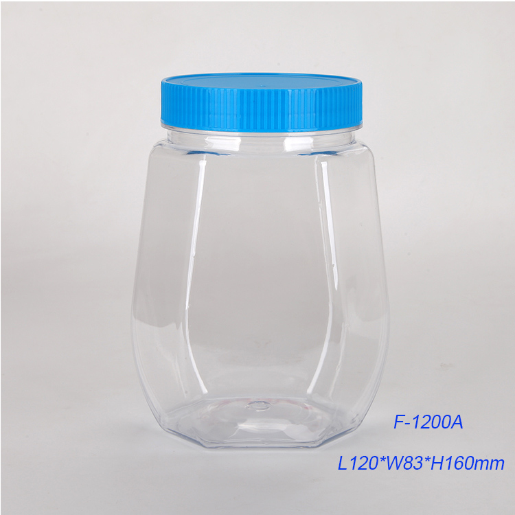 1200ml FDA食品级PET塑料罐糖果包装容器