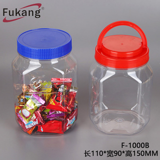 1升透明塑料泡菜容器，方形无气塑料零食罐，大型塑料食品包装批发中国