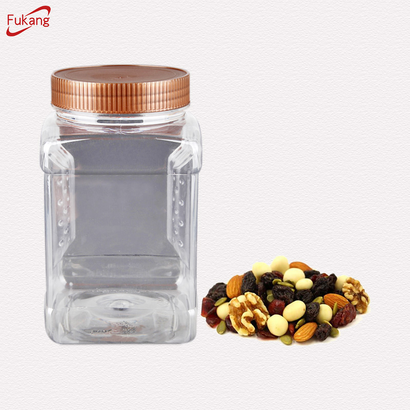 1.5升PET塑料山核桃包裝瓶，50oz透明食品級塑料PET方形瓶