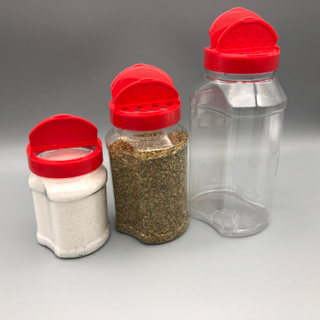 FDA认证300ml 900ml 500ml塑料家用调味盐胡椒罐瓶筛盖包装调味罐套装